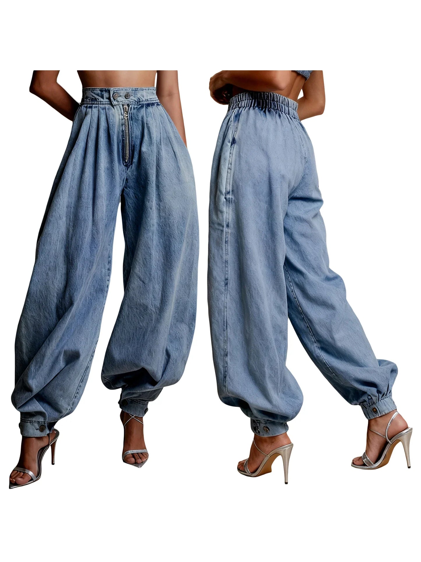The Uptown Harem Denim Trousers