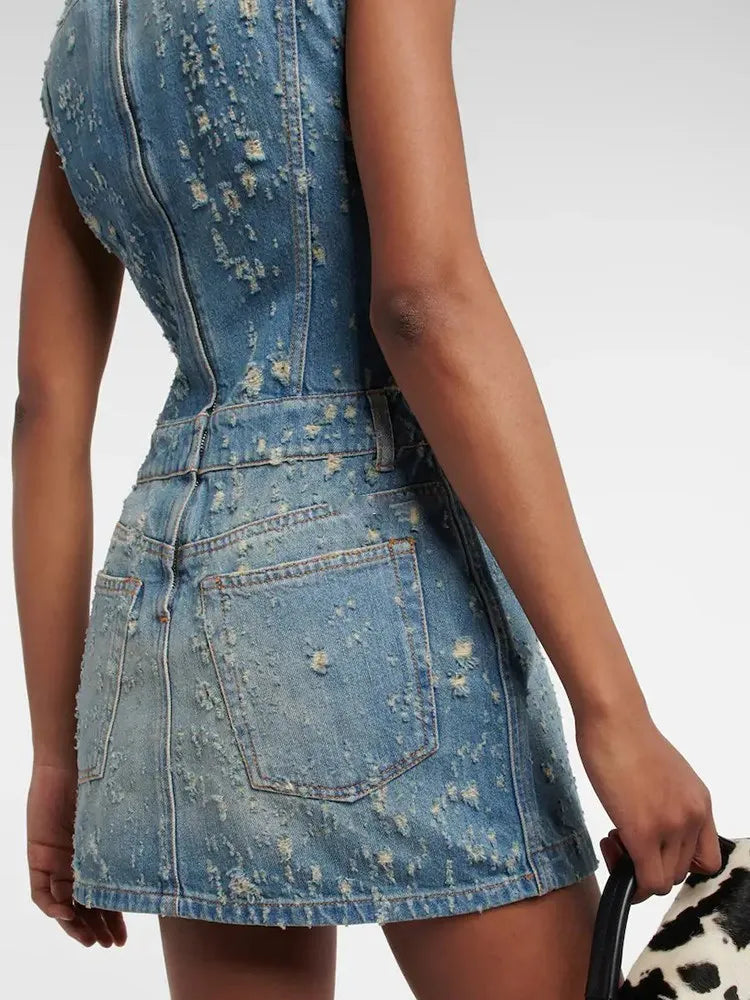 The Marlowe Cutout Denim Dress