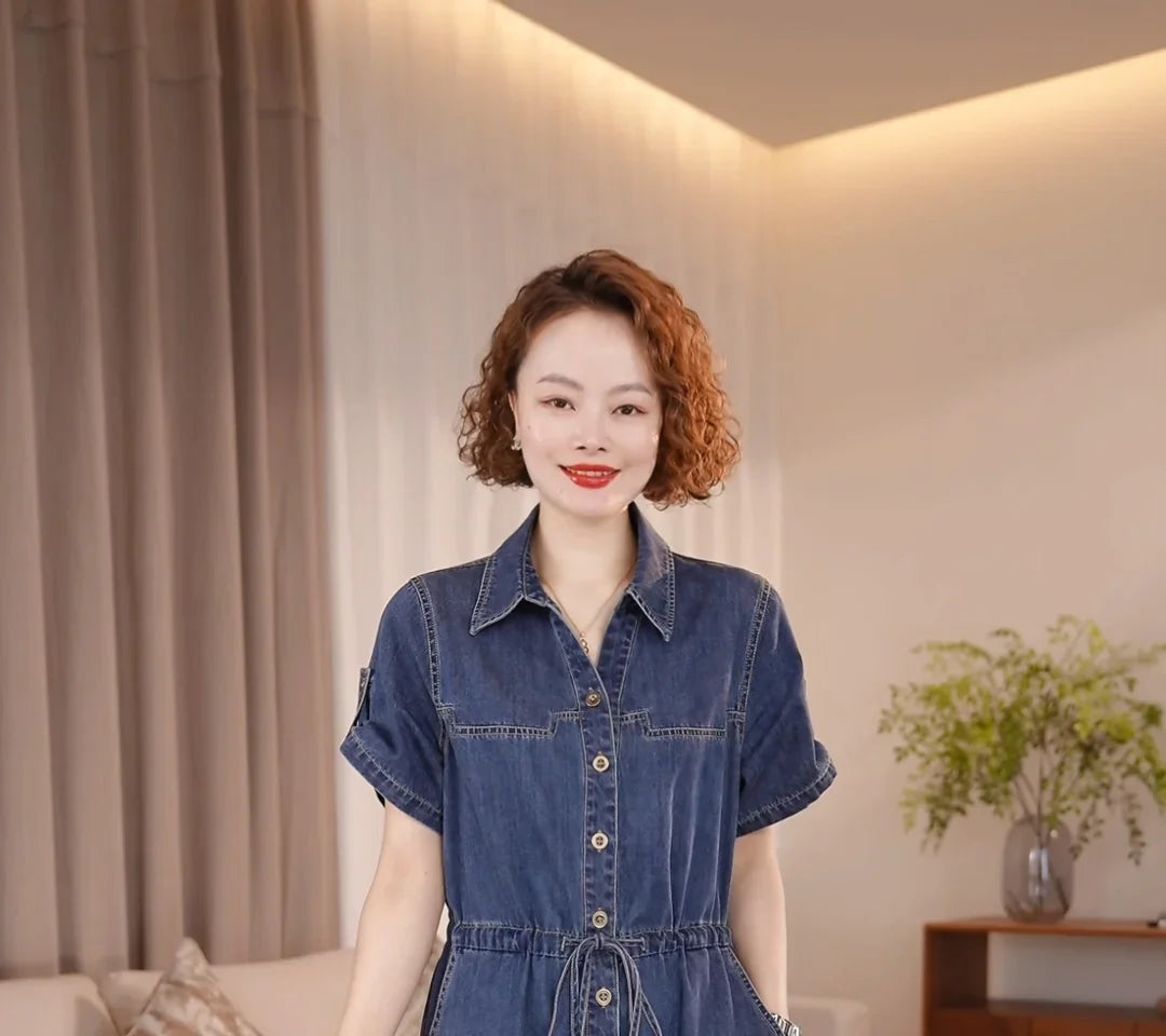 The Capri Button-Front Denim Dress