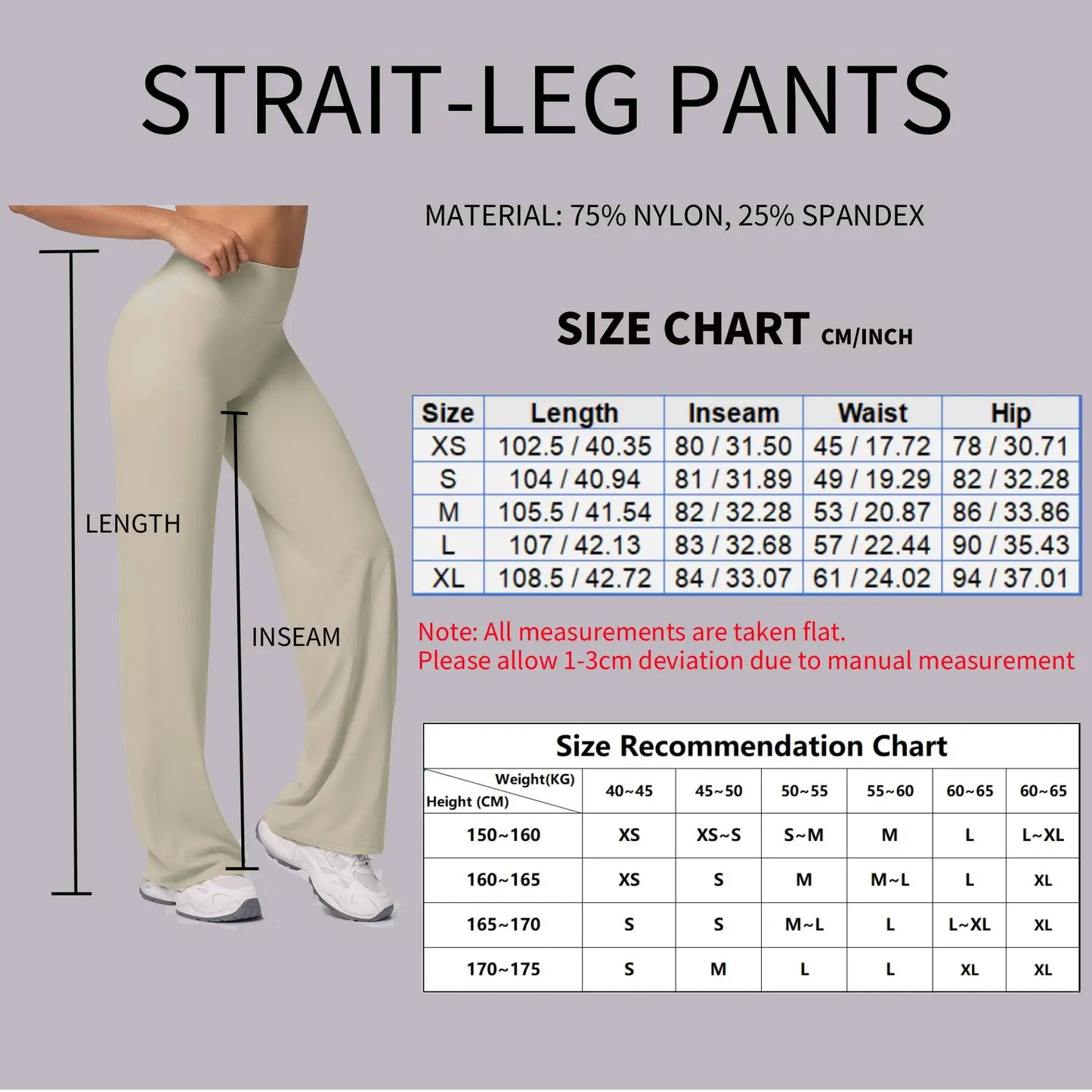 STOUREG Sport Trousers Straight-Leg Pants Ultra Soft Butter Fabric Women's Mid-Waist Yoga Pants GYM Naked Feel Pilates Running