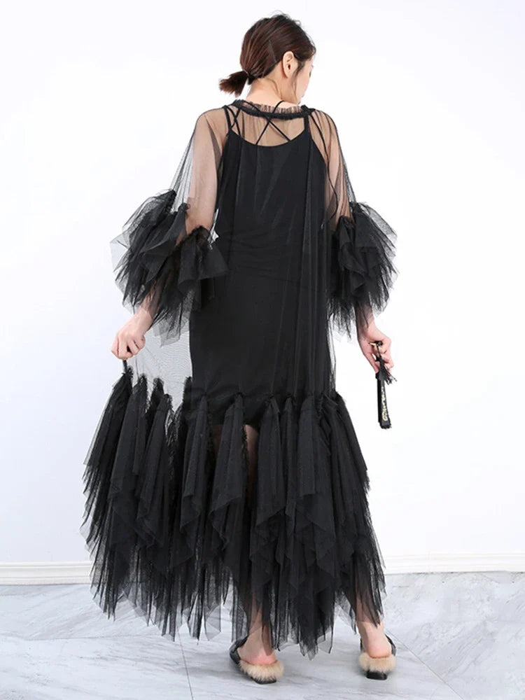 The Monaco Mesh Panel Maxi Dress from the After Dark at Lavishly Me