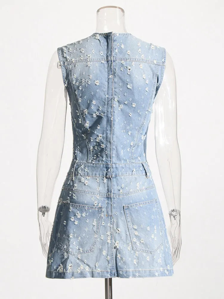 The Marlowe Cutout Denim Dress