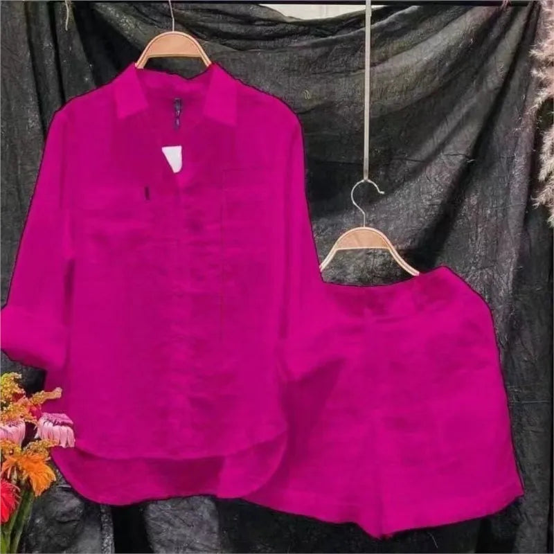 The Whitehaven Linen Shirt Set from the Everyday Luxe at Lavishly Me