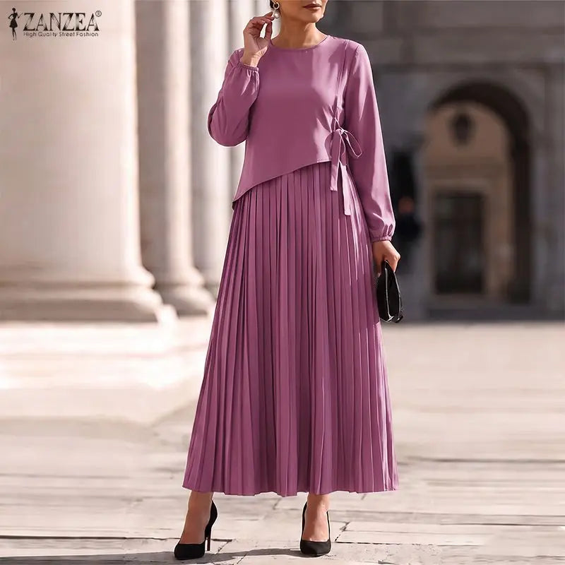 The Elara Pleated A-Line Maxi Dress from the Lavishly Me Edit at Lavishly Me