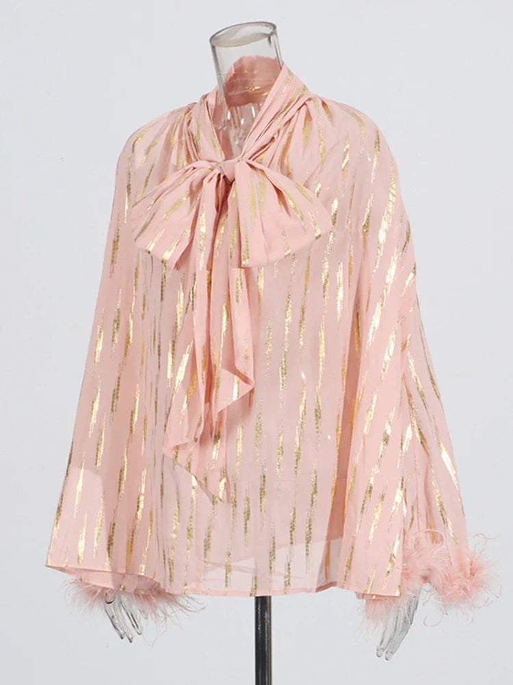 The Celeste Feather-Trim Blouse from the Lavishly Me Edit at Lavishly Me