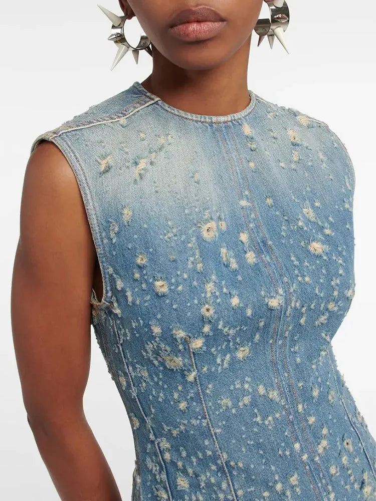The Marlowe Cutout Denim Dress
