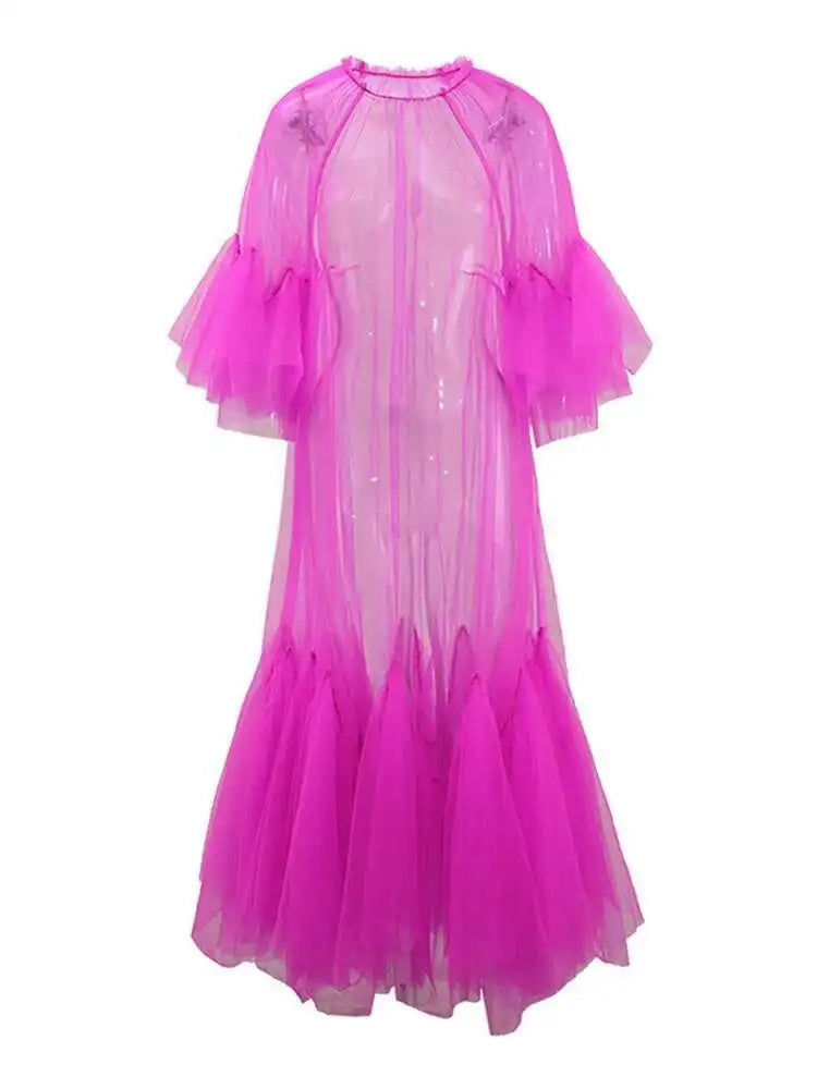 The Monaco Mesh Panel Maxi Dress from the After Dark at Lavishly Me