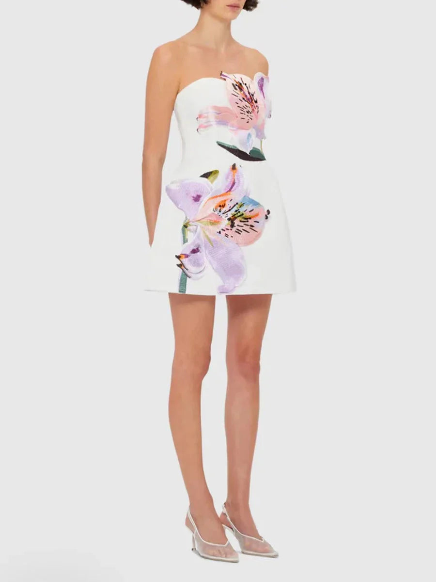 The Amara Appliqué Mini Dress