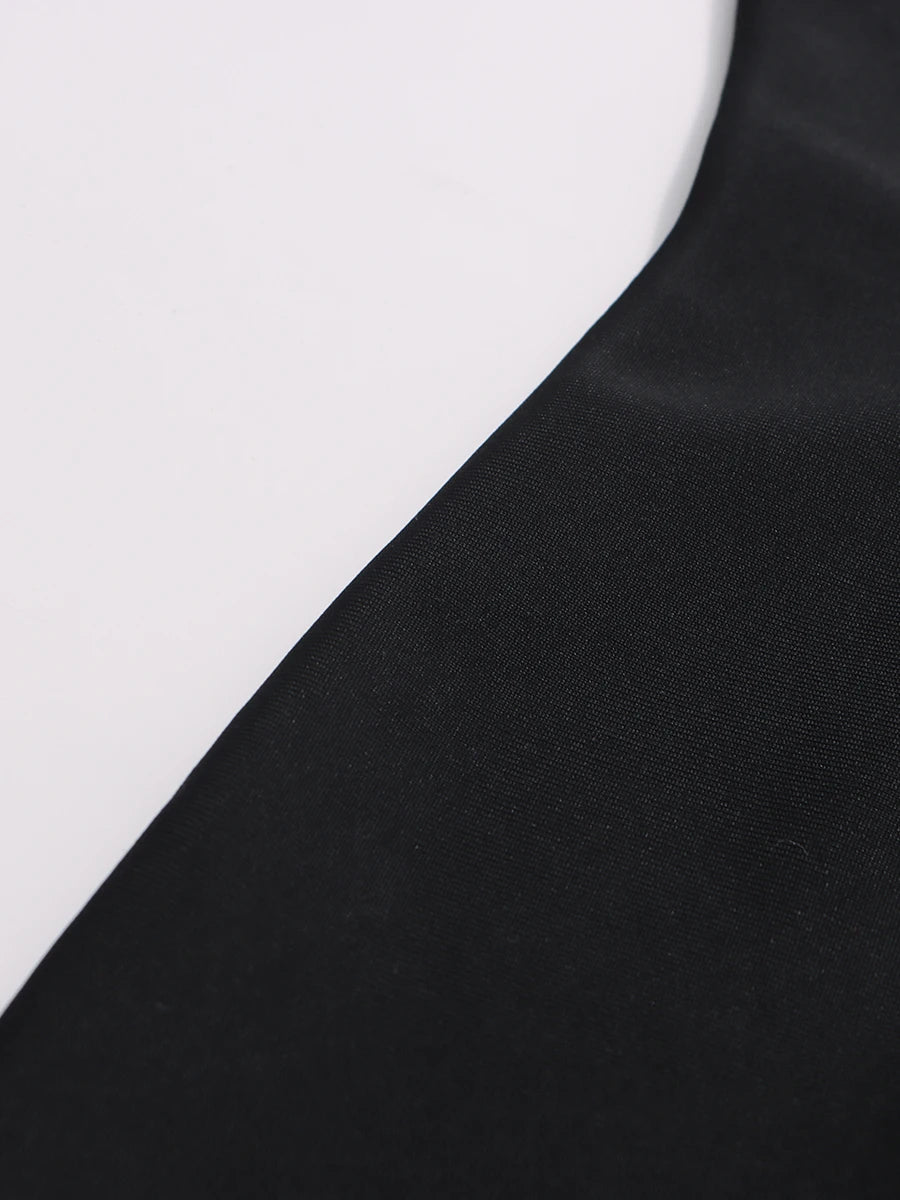 TWOTWINSTYLE Solid Slimming Temperament Dresses for Women Round Neck Sleeveless Patchwork Diamonds Dress Female Fashion Clothes