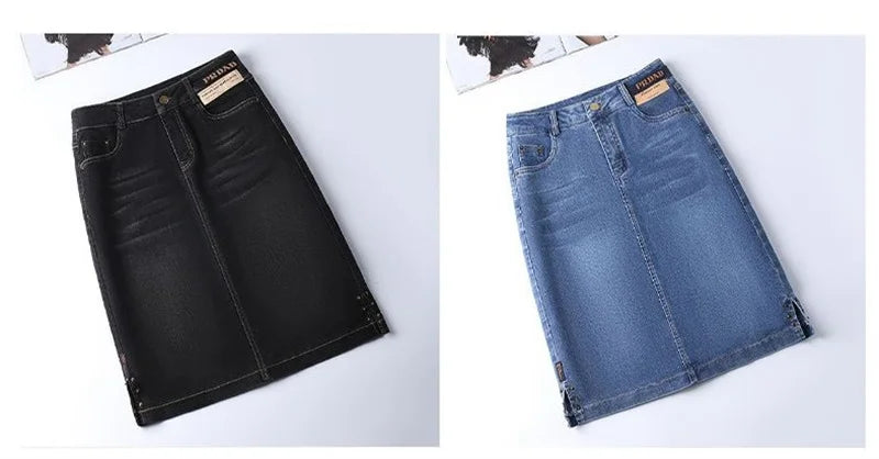 The Soho Split Denim Skirt