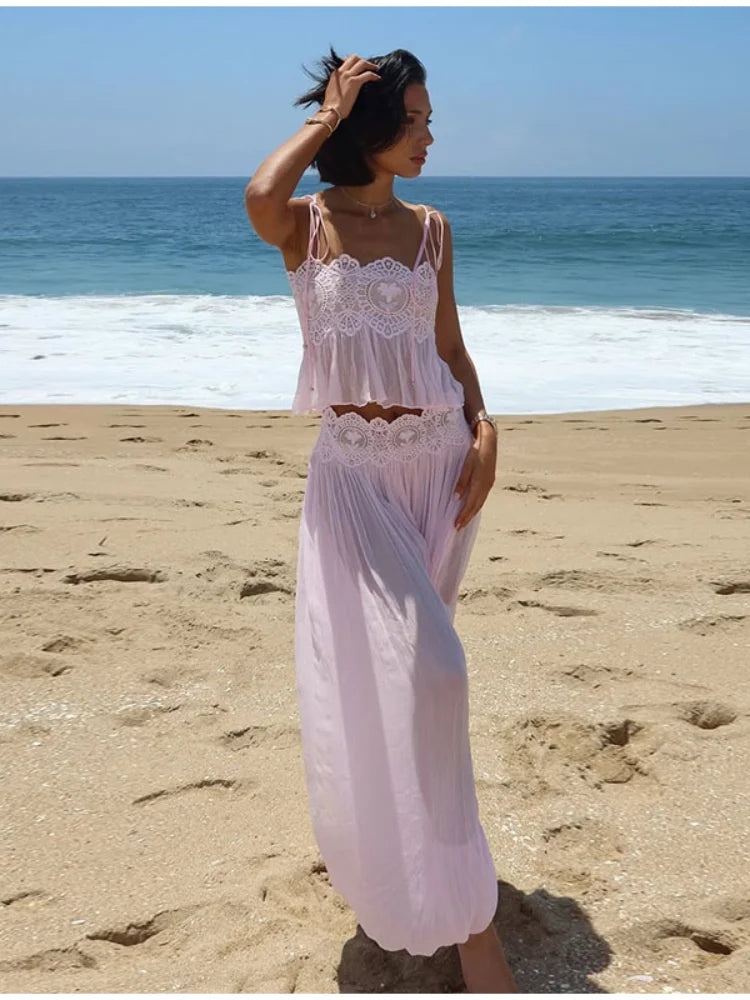 The Amara Lace Wide-Leg Pant Set from the Soft & Sophisticated at Lavishly Me