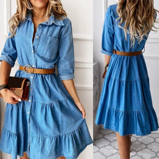 The Portofino Belted Denim Dress from the Lavishly Me Edit at Lavishly Me