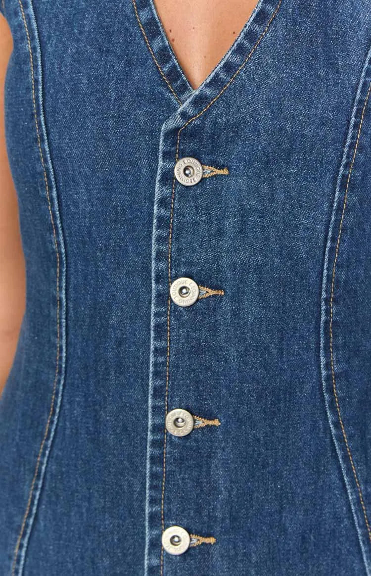 The Milano Denim Midi Dress
