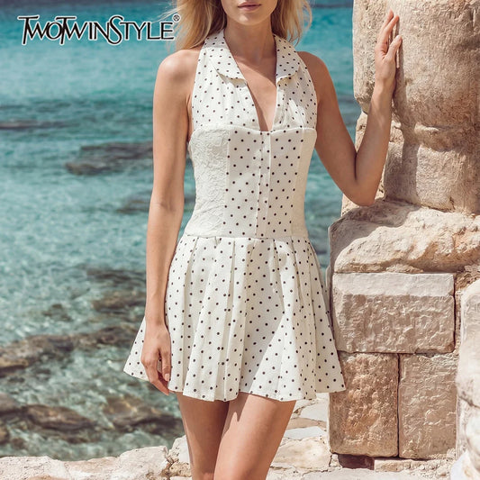 The Amalie Polka-Dot Dress from the The White Collection at Lavishly Me