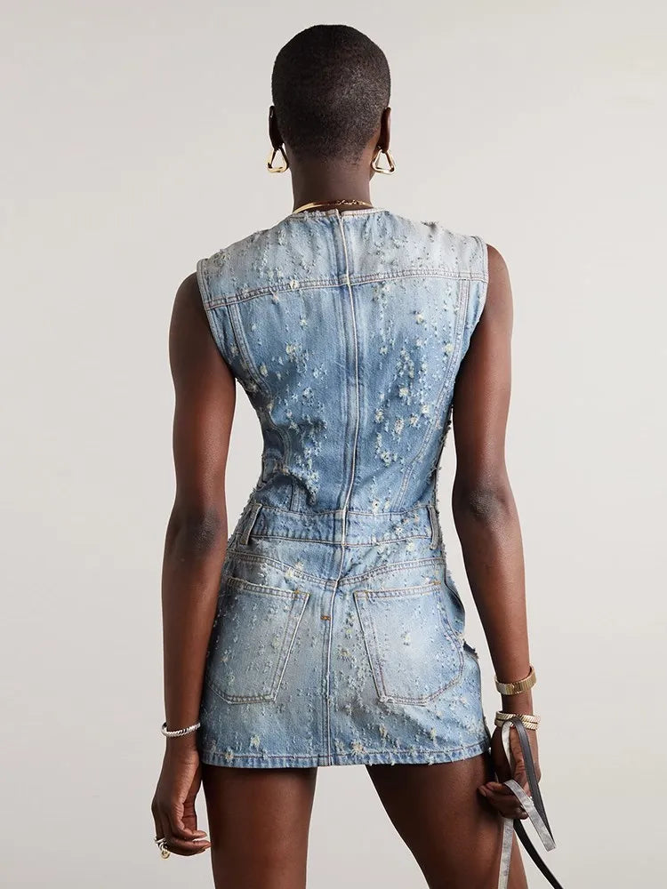 The Marlowe Cutout Denim Dress