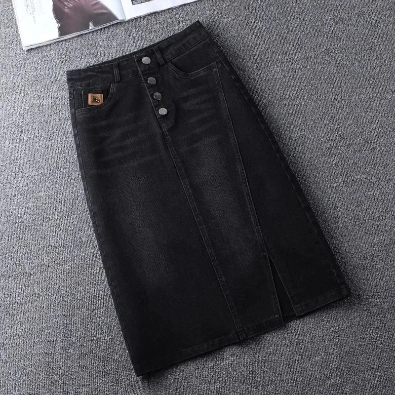 The Soho Split Denim Skirt