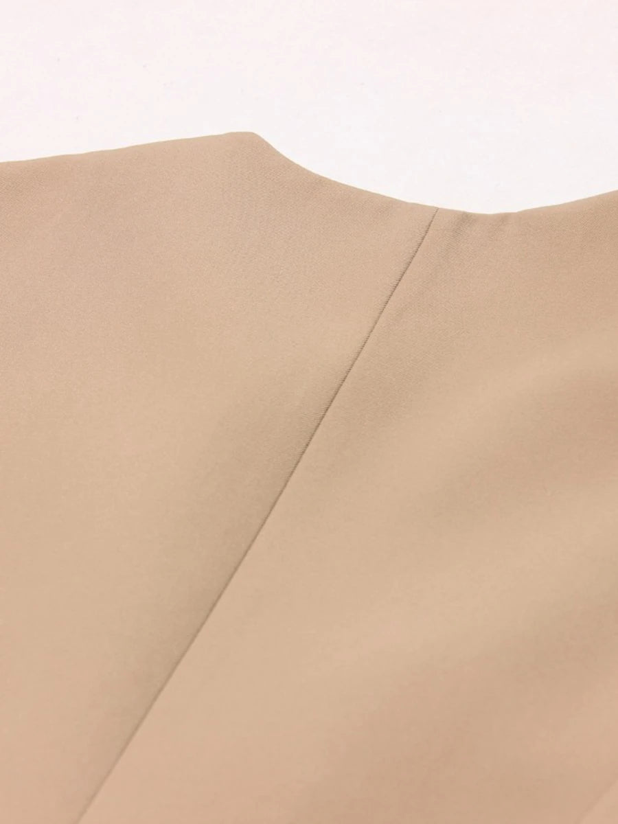 TWOTWINSTYLE Solid Slimming Spliced Belt Blazer Vests for Women Lapel Sleeveless High Waist Temperament Vest Female Clothing New