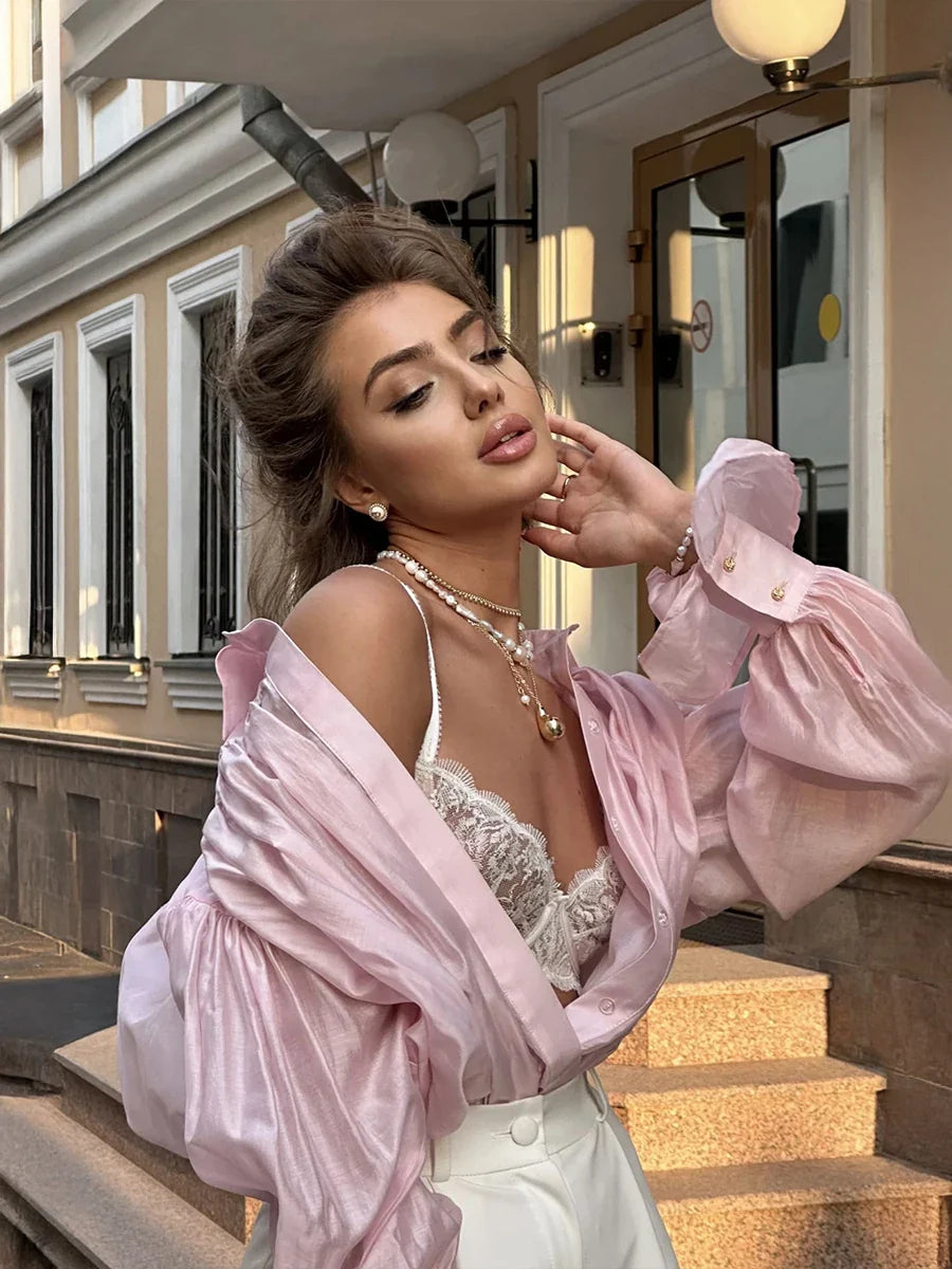 The Bellamy Flare-Sleeve Blouse