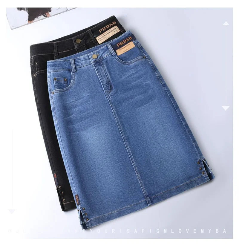 The Soho Split Denim Skirt