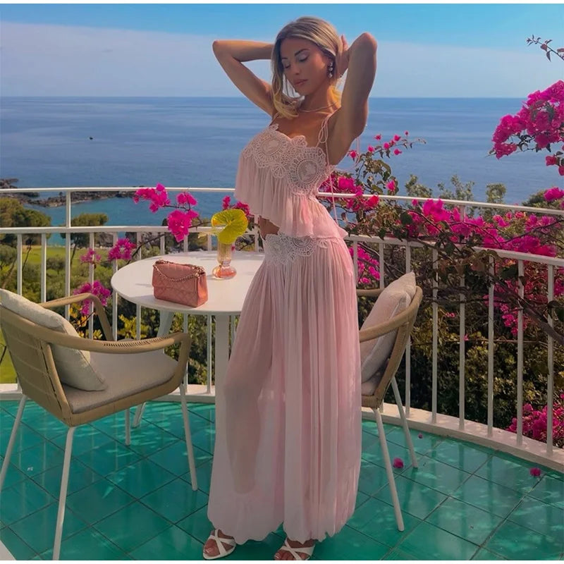 The Amalfi Lace Pant Set from the Soft & Sophisticated at Lavishly Me