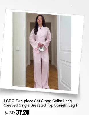 LGRQ Women's Clothing 2026 Summer New Casual Strapless Vest Long Cardigan Wide-Leg Pants Three-Piece Set