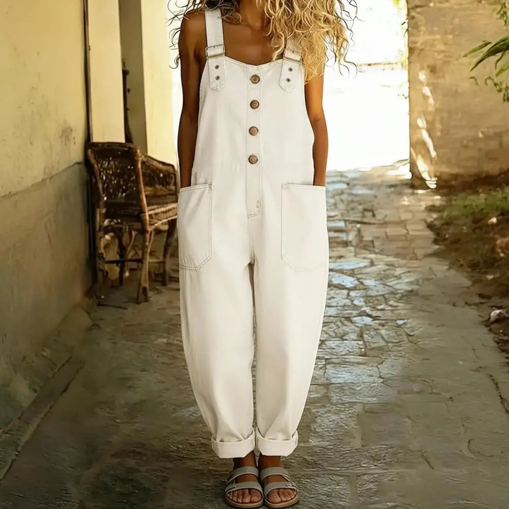 The Brooklyn Wide-Leg Denim Overalls