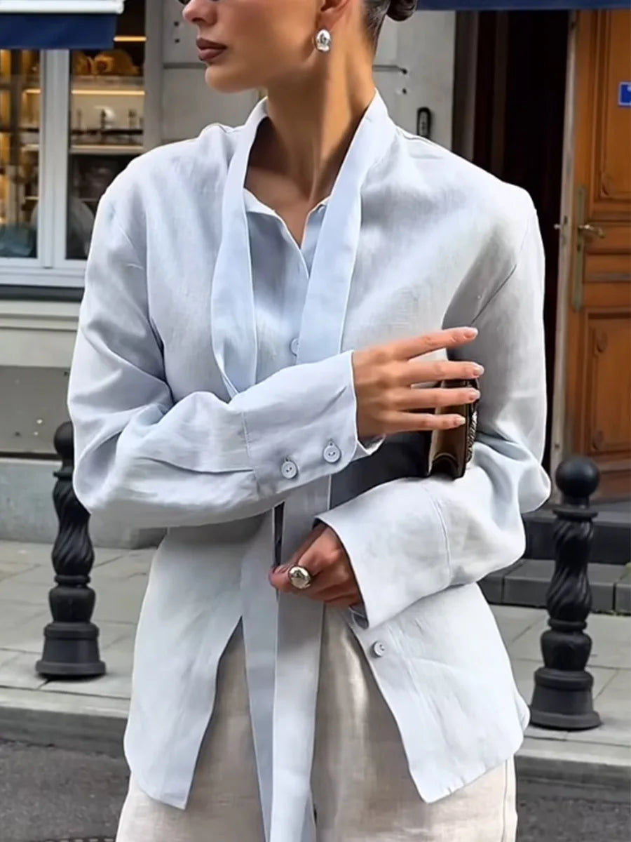 The Valencia Tie-Waist Blouse from the Boss Energy at Lavishly Me