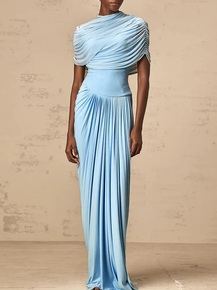 The Emilia Pleated Column Dress from the Lavishly Me Edit at Lavishly Me