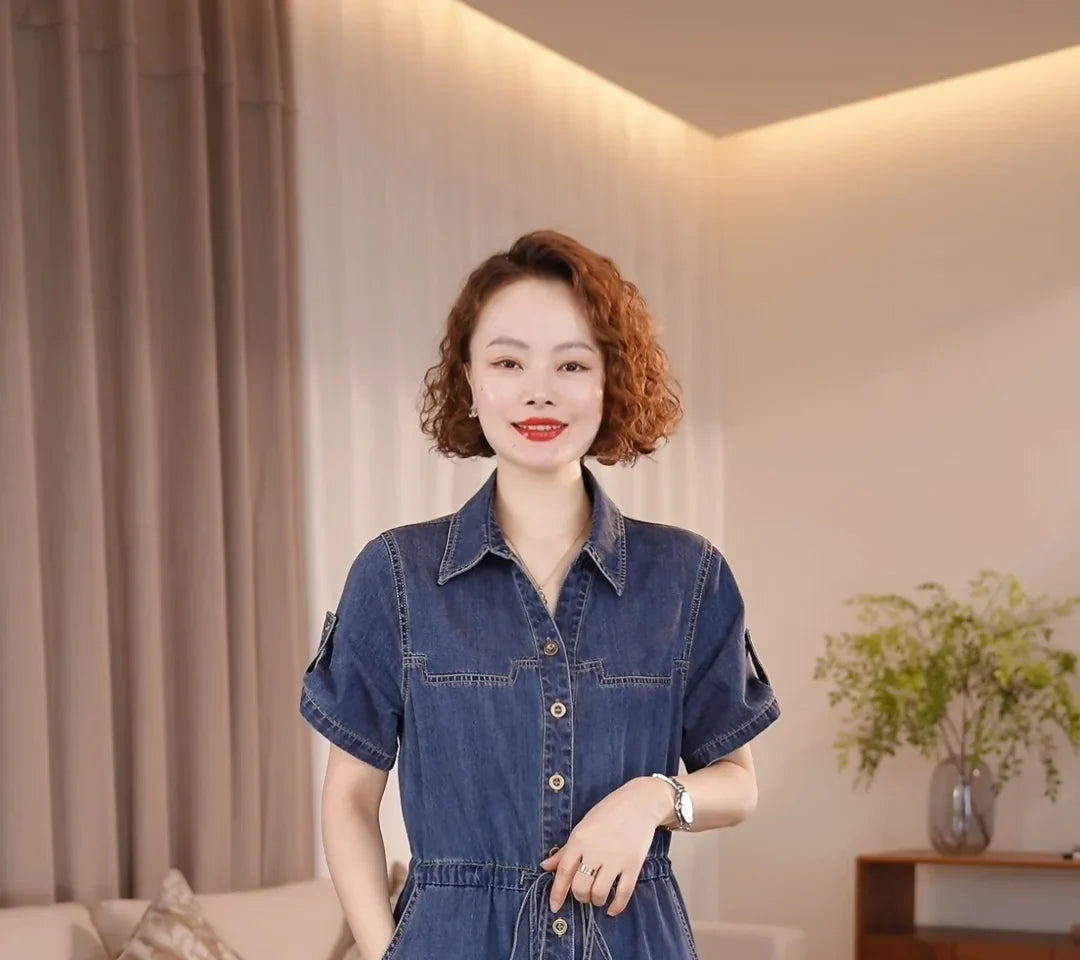 The Capri Button-Front Denim Dress