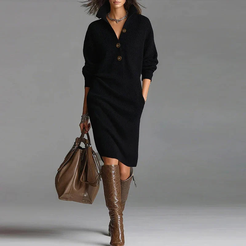 The Aspen Straight Knit Midi Dress from the Lavishly Me Edit at Lavishly Me