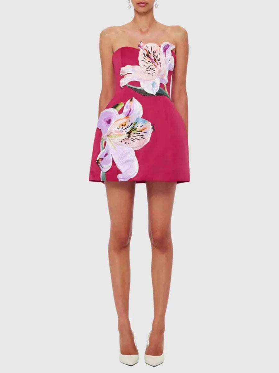 The Amara Appliqué Mini Dress from the After Dark at Lavishly Me
