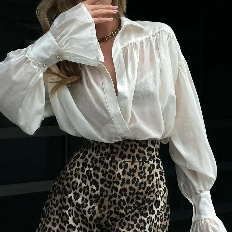 The Bellamy Flare-Sleeve Blouse