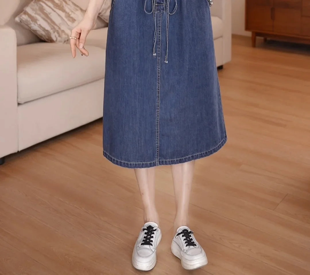 The Capri Button-Front Denim Dress from the Lavishly Me Edit at Lavishly Me