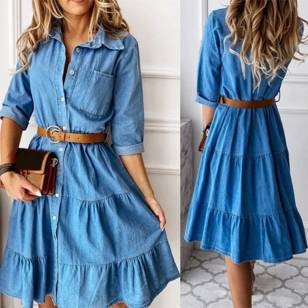 The Portofino Belted Denim Dress from the Lavishly Me Edit at Lavishly Me