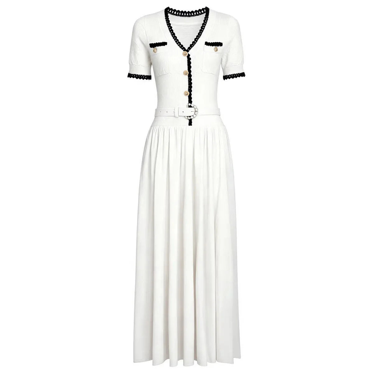 The Azure Belted Knit Vacation Dress from the Lavishly Me Edit at Lavishly Me