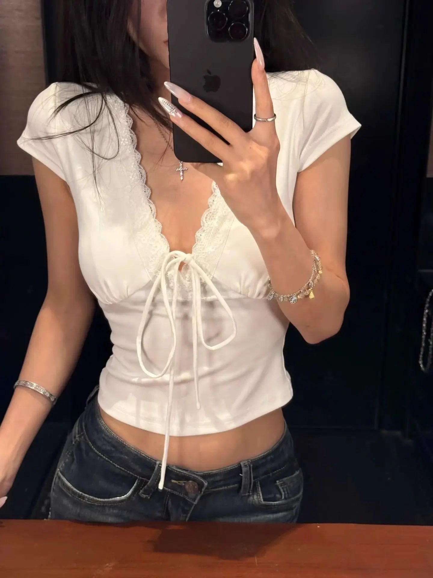 The Rosalie Satin Lace Top from the Soft & Sophisticated at Lavishly Me