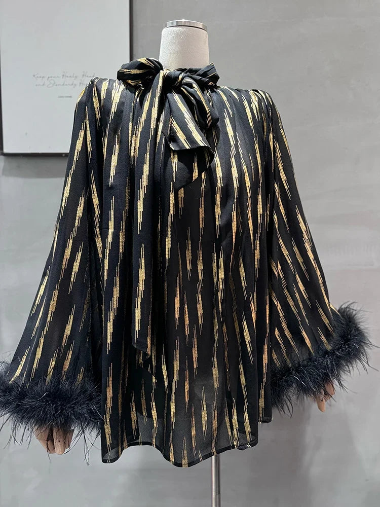 The Celeste Feather-Trim Blouse from the Lavishly Me Edit at Lavishly Me