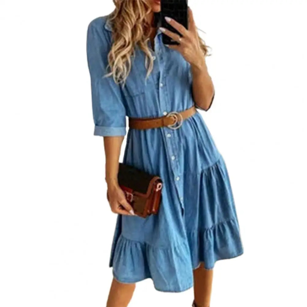 The Portofino Belted Denim Dress from the Lavishly Me Edit at Lavishly Me