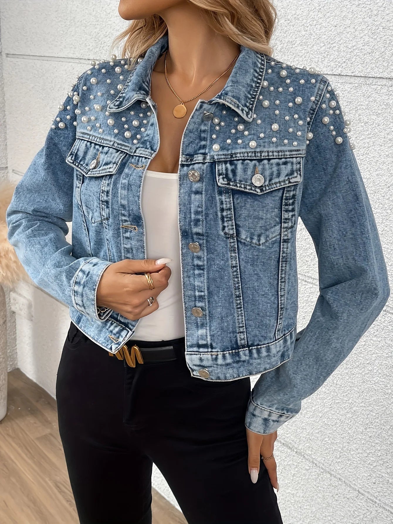 The Celeste Beaded Denim Jacket