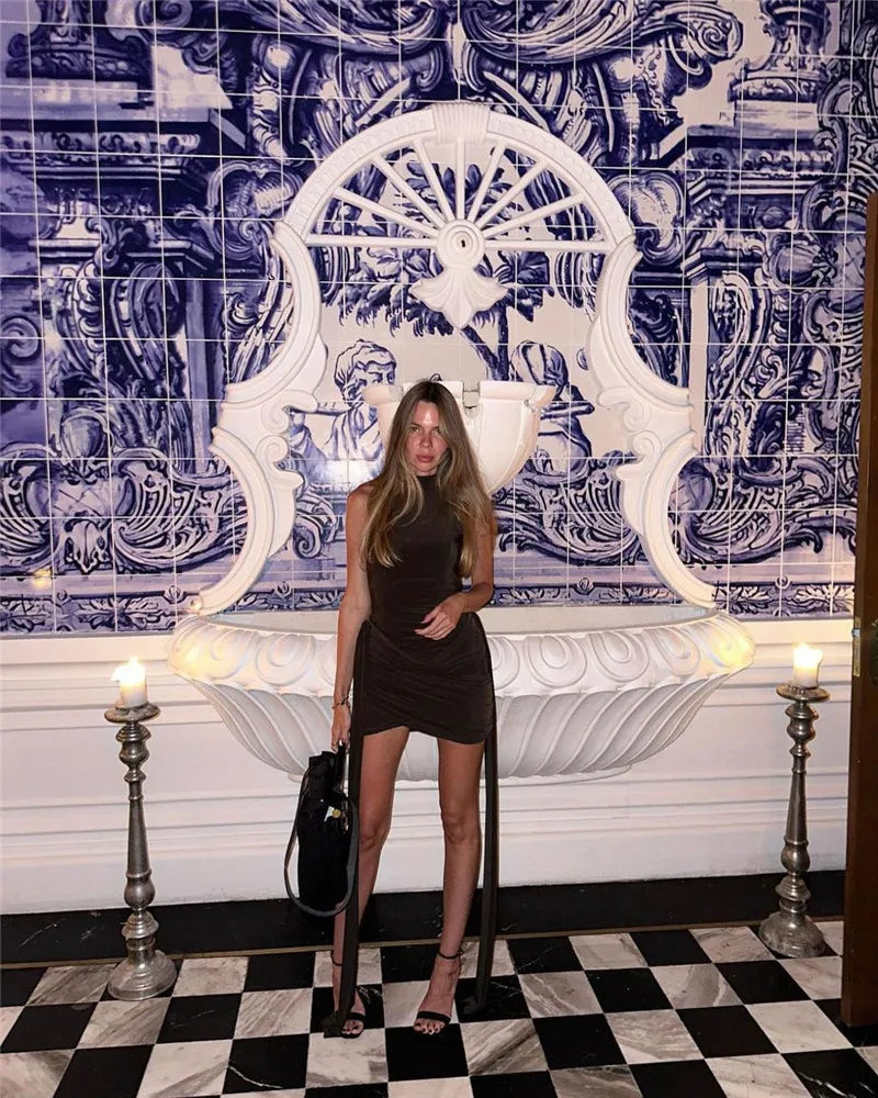 The Sloane Ruched Turtleneck Mini from the After Dark at Lavishly Me