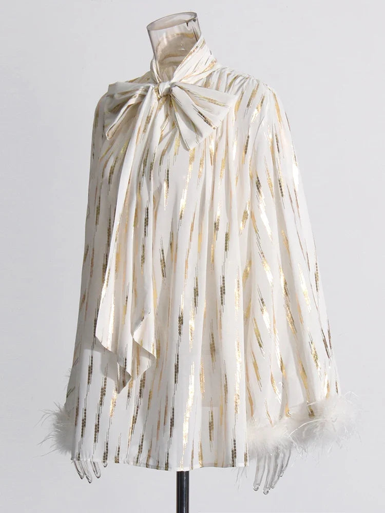 The Celeste Feather-Trim Blouse from the Lavishly Me Edit at Lavishly Me