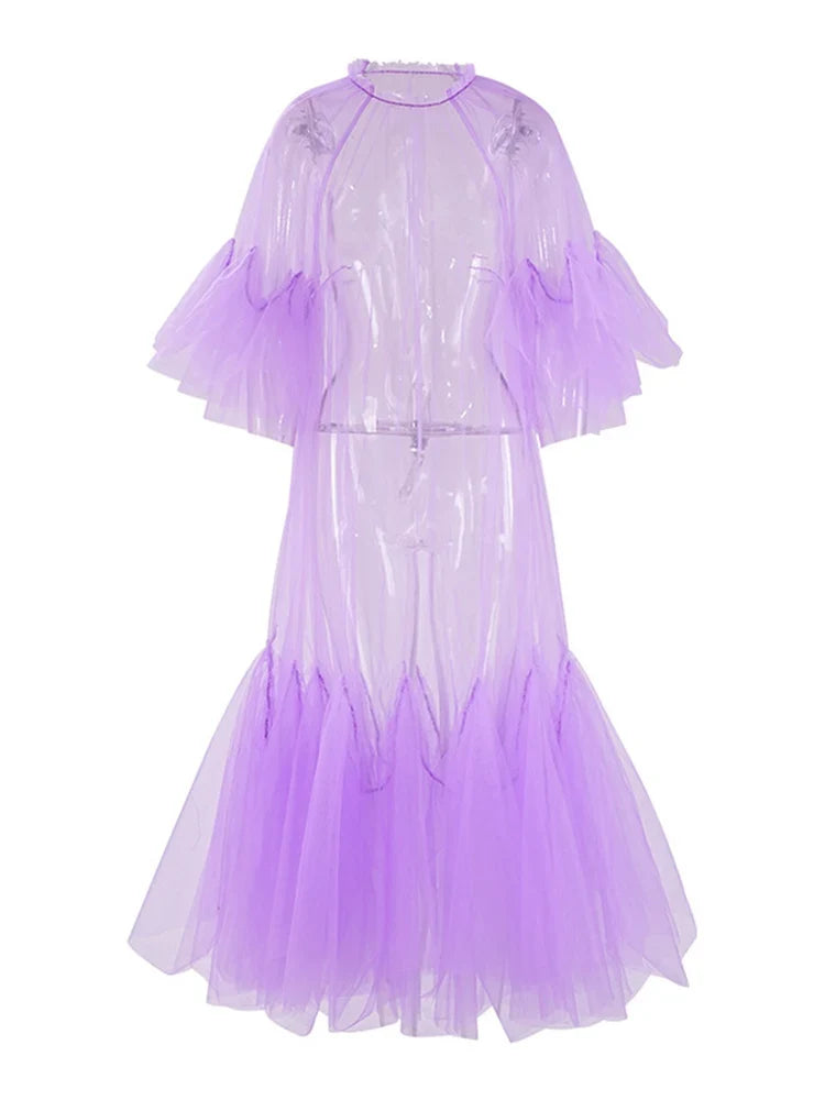 The Monaco Mesh Panel Maxi Dress from the After Dark at Lavishly Me