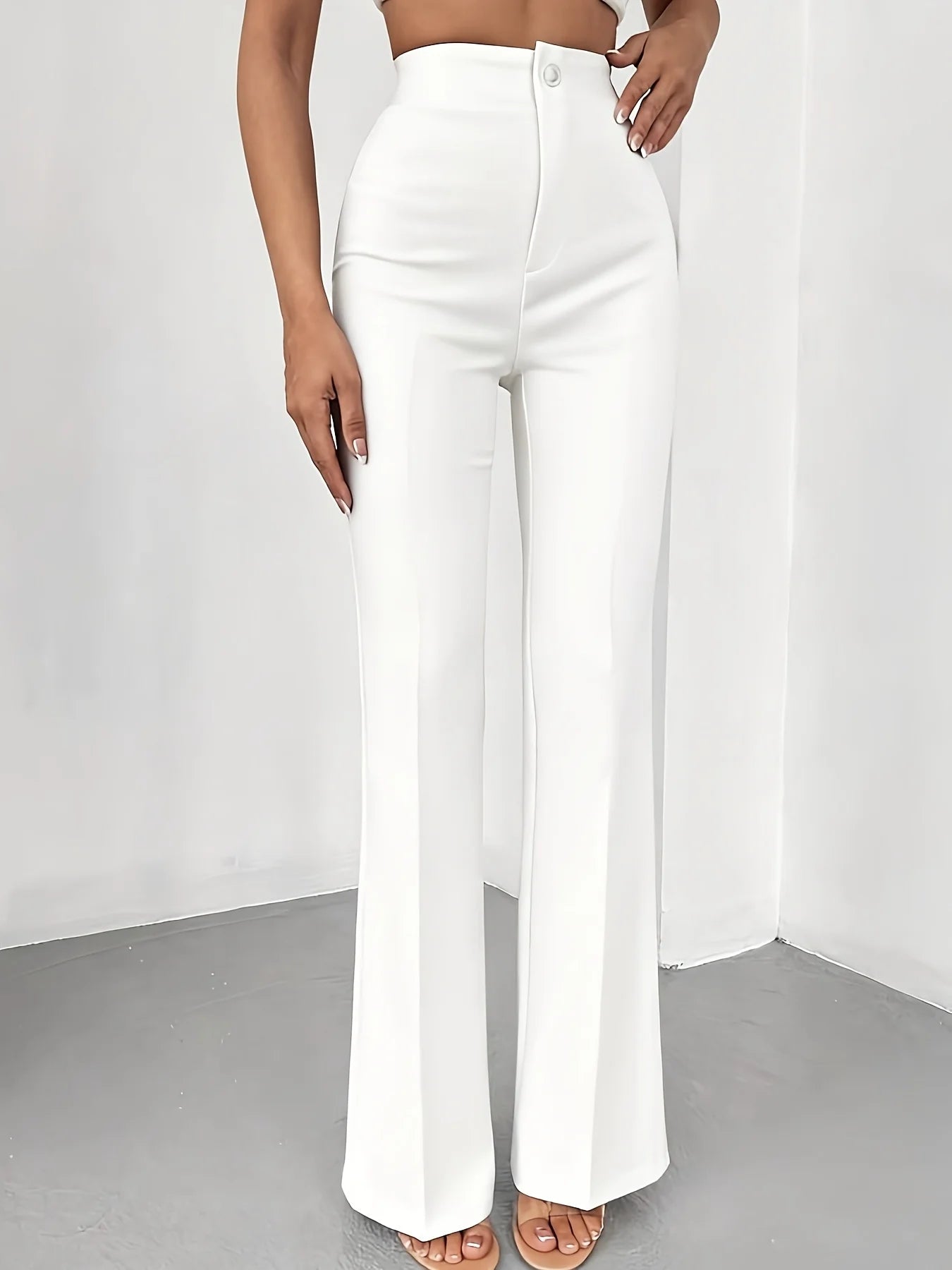 Breathable flared trousers for women, new summer style 2026, thin, high-waisted, slimming, flowing flared trousers