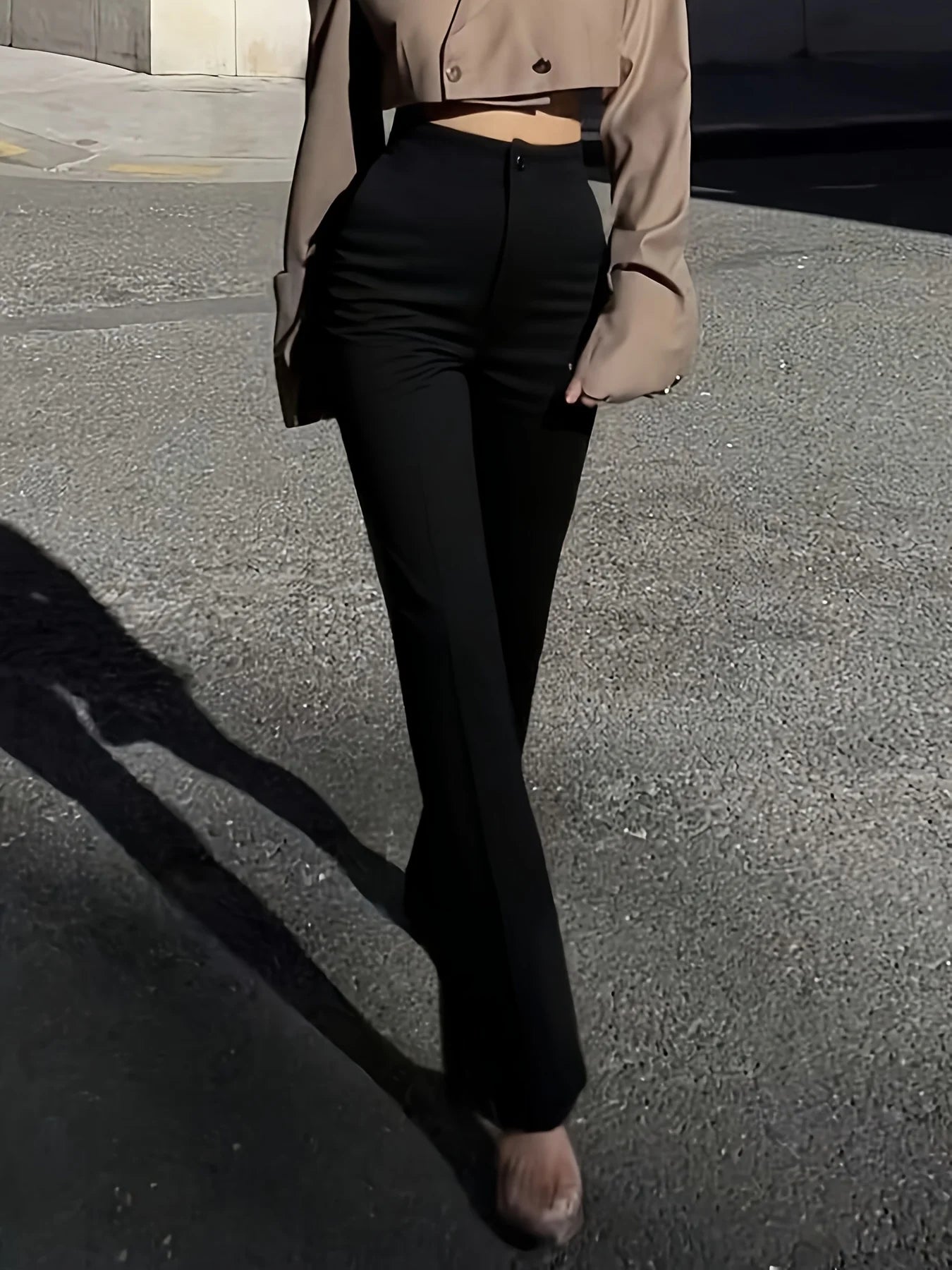 Breathable flared trousers for women, new summer style 2026, thin, high-waisted, slimming, flowing flared trousers