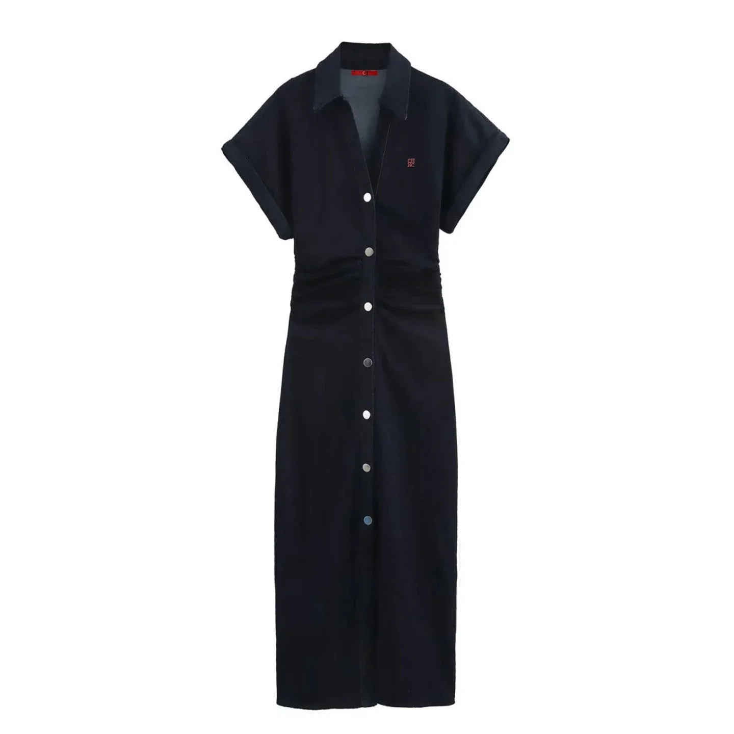 The Monroe Embroidered Denim Midi Dress from the Lavishly Me Edit at Lavishly Me
