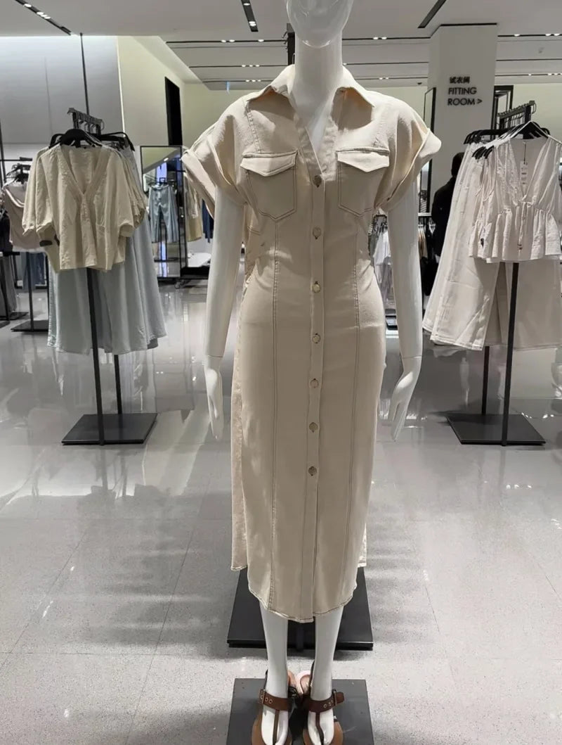 The Studio 1975 Denim Midi Dress from the Lavishly Me Edit at Lavishly Me