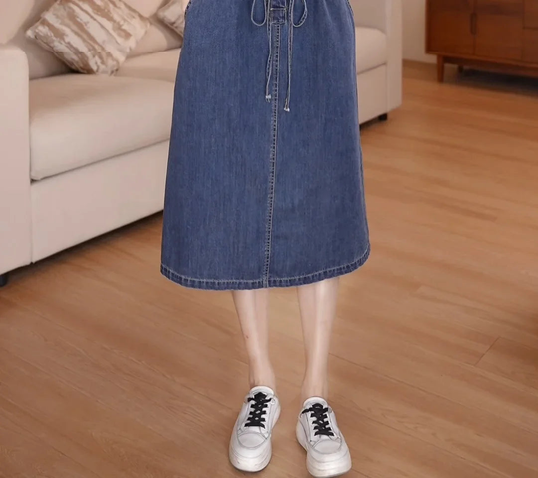 The Capri Button-Front Denim Dress