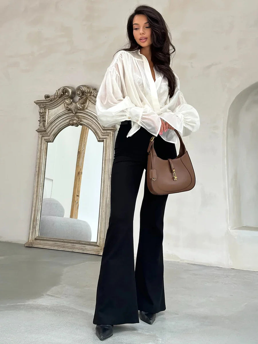 The Bellamy Flare-Sleeve Blouse