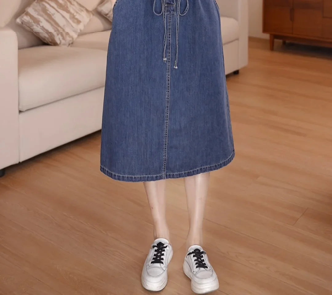 The Capri Button-Front Denim Dress