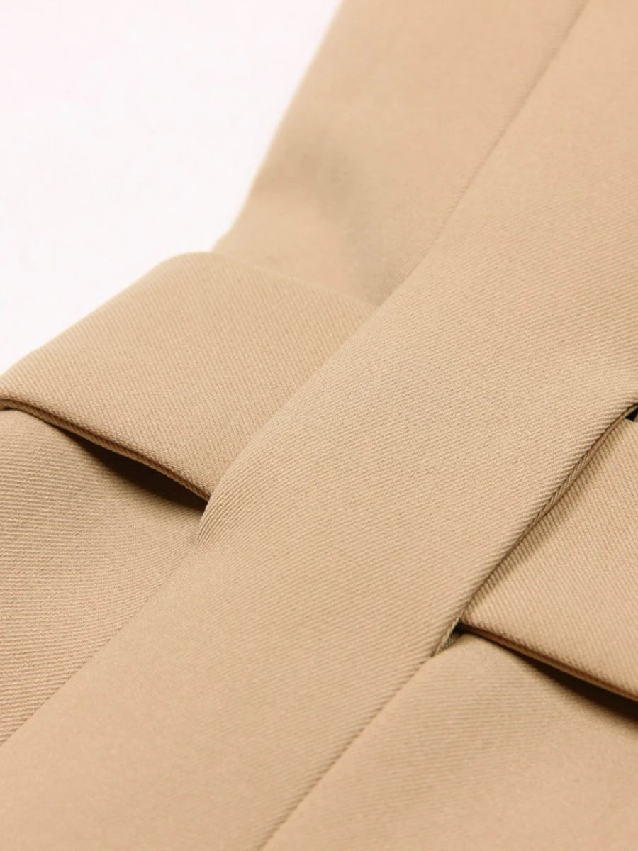 TWOTWINSTYLE Solid Slimming Spliced Belt Blazer Vests for Women Lapel Sleeveless High Waist Temperament Vest Female Clothing New